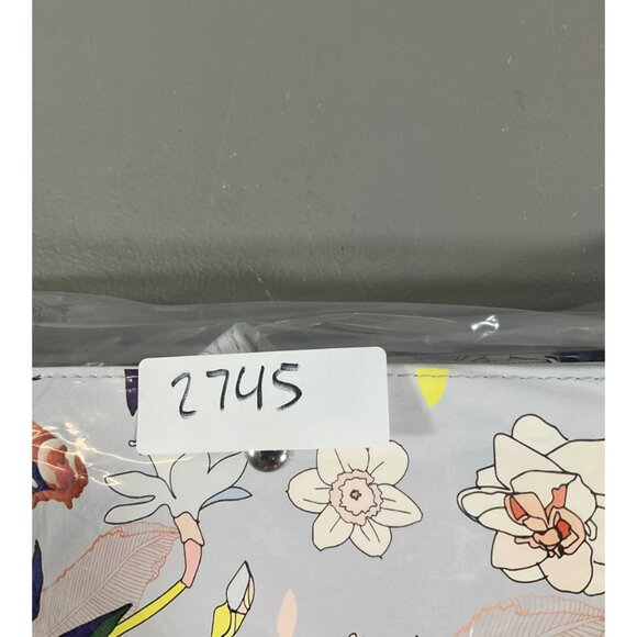 ahdorned Baby Blue Messenger Bag with Floral & Butterfly Design, Includes Pouch, - Picture 7 of 7